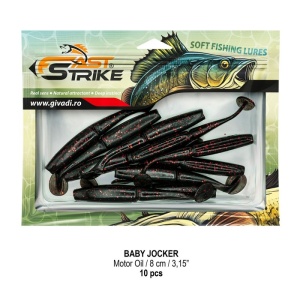 Shad Fast Strike Baby Jocker, Motor Oil, 8cm, 10buc/blister - Img 2