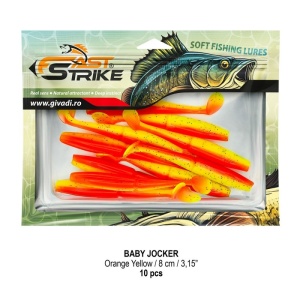 Shad Fast Strike Baby Jocker, Orange Yellow, 8cm, 10buc/blister - Img 2