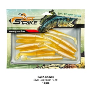 Shad Fast Strike Baby Jocker, Silver Gold, 8cm, 10buc/blister - Img 2