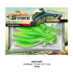 Shad Fast Strike Huky Kuky, Limetreuse, 11.5cm, 4.3g, 10buc/plic - Img 3