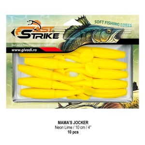 Shad Fast Strike Mama's Jocker, Neon Lime, 10cm, 10buc/blister - Img 2