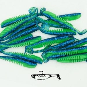 Shad Fast Strike Takeda Shad, Dual Limetreuse 24, 5cm, 1g, 20buc/plic - Img 3