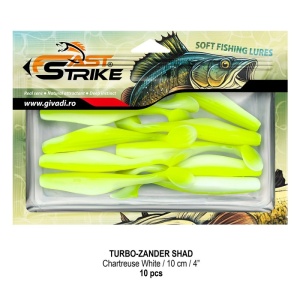 Shad Fast Strike Turbo Zander, Chartreuse White, 10cm, 10buc/blister - Img 2