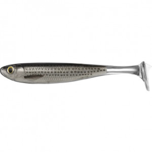 Shad Livetarget Slow-Roll Mullet Paddle Tail, culoare Silver-Black, 12.5cm, 4buc