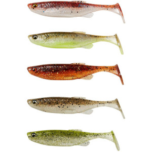 Shad Savage Gear Fat Minnow T-Tail, Clearwater Mix, 13cm, 5buc/plic
