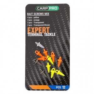 Surub pentru momeala Carp Pro Bait Screw Mix, 12buc - Img 1