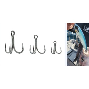 Ancora Tripla Mustad Jaw Lok In-Line Treble Titan Steel 4X Strong - Img 2