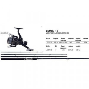 Combo Lanseta Vigor Feeder 3 buc 3,90m / mulineta Vigor Feeder / LineaEffe