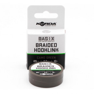 Fir textil Korda Basix Braided Hooklink, verde-camuflaj, 10m