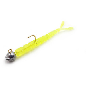 Grub Mustad Aji Split Tail, 5cm, Clear Chartreus, 12buc/plic - Img 4