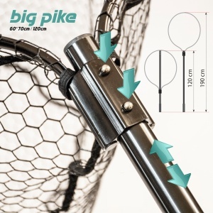 Minciog Fast Strike Big Pike Aluminiu, Plasa 60x70cm, Coada 120cm - Img 2