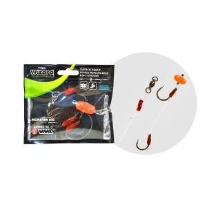 Montură Somn Wizard Monster Surface Livebait Double Mono Rig cu Zornăitoare