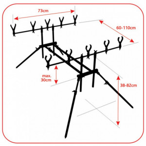 Rod Pod Baracuda RP15, aluminiu, 5 posturi - Img 7