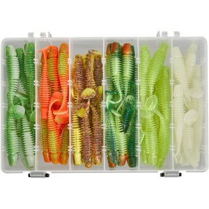 Set Soft Bait Sensas Gunki Tipsy Dark Water, 6 Culori, 7.6cm, 120buc/cutie