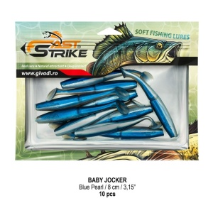 Shad Fast Strike Baby Jocker, Blue Pearl, 8cm, 10buc/blister - Img 2
