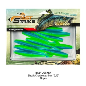 Shad Fast Strike Baby Jocker, Electric Chartreuse, 8cm, 10buc/blister - Img 2