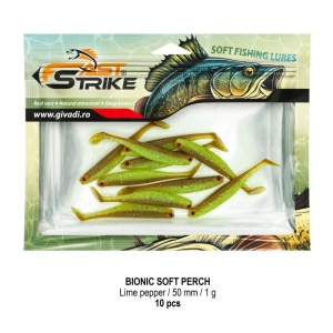 Shad Fast Strike Bionic Soft Perch, Lime Pepper, 5cm/1g, 10buc/blister - Img 2