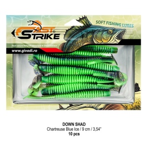 Shad Fast Strike Down Shad 9cm, 10cm/plic, Chartreuse Blue Ice - Img 2
