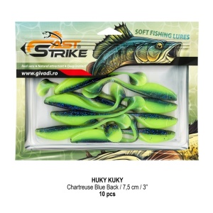 Shad Fast Strike Huky Kuky, Chartreuse Blue Back, 7.5cm, 2.7g, 10buc/plic - Img 2
