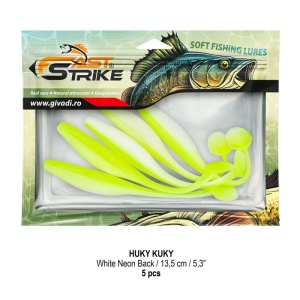 Shad Fast Strike Huky Kuky, White Neon Back, 11.5cm, 4.3g, 10buc/plic - Img 2