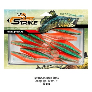 Shad Fast Strike Turbo Zander, Orange Ice, 10cm, 10buc/blister - Img 2