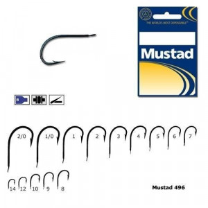 Carlig Mustad M.496, bleu, forjat, 10buc
