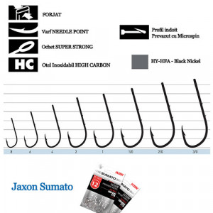 Carlige Jaxon Sumato Baitholder HFA, Black Nickel, 10buc/plic - Img 2