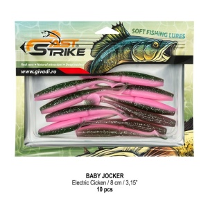Shad Fast Strike Baby Jocker, Electric Chicken, 8cm, 10buc/blister - Img 2