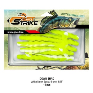 Shad Fast Strike Down Shad 9cm, 10cm/plic, White Neon Back - Img 2
