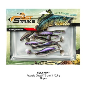 Shad Fast Strike Huky Kuky, Arborella Ghost, 7.5cm, 2.7g, 10buc/plic - Img 3