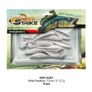 Shad Fast Strike Huky Kuky, White Phantom, 7.5cm, 2.7g, 10buc/plic - Img 3
