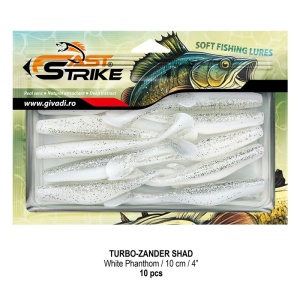 Shad Fast Strike Turbo Zander, White Phantom, 10cm, 10buc/blister - Img 2