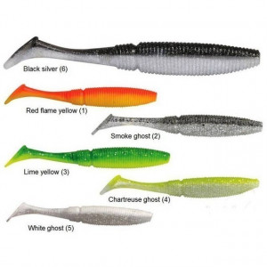 Shad Power Shad Dual Red Flame Yellow 11.5cm, 6buc/plic Rapture - Img 3