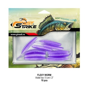 Worm Fast Strike Flexy Worm 5cm, 10buc/plic, Violet Ice - Img 2