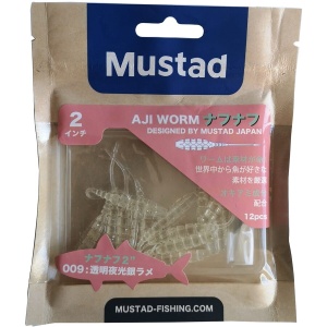 Grub Mustad Aji Micro Naf, Clear Lum/Silver Glitter, 5cm, 10buc/plic - Img 2