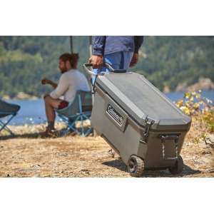 Lada frigorifica pasiva Coleman Convoy 97L, gri, cu manere si roti, balamale metalice 96 x 45 x 48 cm - Img 5