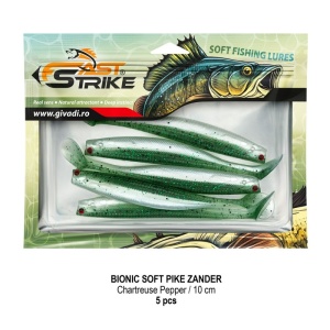 Shad Fast Strike Bionic Soft Pike-Zander, Chartreuse Pepper, 10cm, 5buc/blister - Img 2