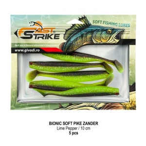 Shad Fast Strike Bionic Soft Pike-Zander, Lime Pepper, 10cm, 5buc/blister - Img 2