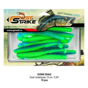 Shad Fast Strike Down Shad 9cm, 10cm/plic, Dual Limetreuse - Img 2