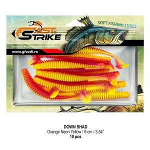 Shad Fast Strike Down Shad 9cm, 10cm/plic, Orange Neon Yellow - Img 2