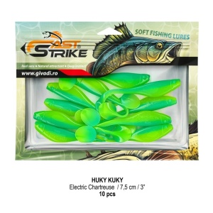 Shad Fast Strike Huky Kuky, Electric Chartreuse, 7.5cm, 2.7g, 10buc/plic - Img 2