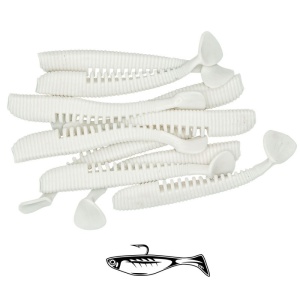 Shad Fast Strike Takeda, Culoare 02 White Force, 8cm, 3.2g, 10buc/plic - Img 2