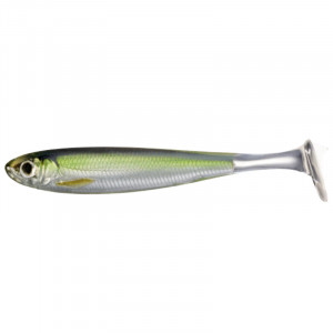 Shad Livetarget Slowroll Shiner Paddle Tail, culoare Silver-Green, 8.5cm, 4buc