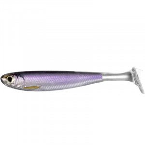 Shad Livetarget Slowroll Shiner Paddle Tail, culoare Silver-Purple, 10cm, 4buc