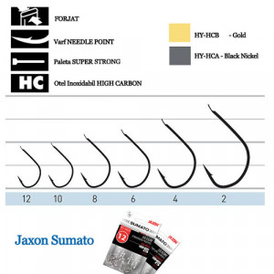 Carlige Jaxon Sumato Chinta, Black Nickel, 10buc/plic - Img 2