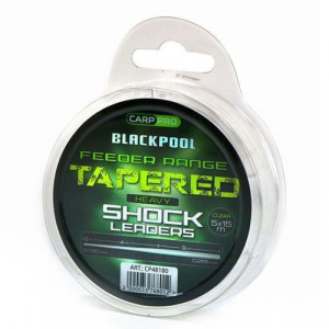 Fir inaintas conic Carp Pro Blackpool Carp Shock Leaders, transparent ,5x15m