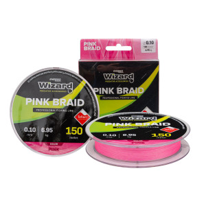 Fir textil Wizard Spin Braided, roz, 150m
