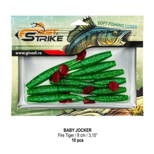 Shad Fast Strike Baby Jocker, Fire Tiger, 8cm, 10buc/blister - Img 2
