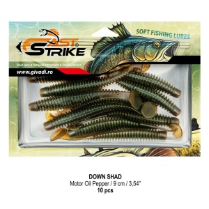 Shad Fast Strike Down Shad 9cm, 10cm/plic, Motor Oil Pepper - Img 2