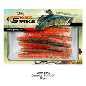 Shad Fast Strike Down Shad 9cm, 10cm/plic, Orange Ice - Img 2